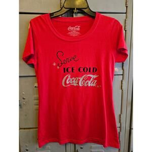 Coca Cola ladies short sleeve red graphic t-shirt - size medium